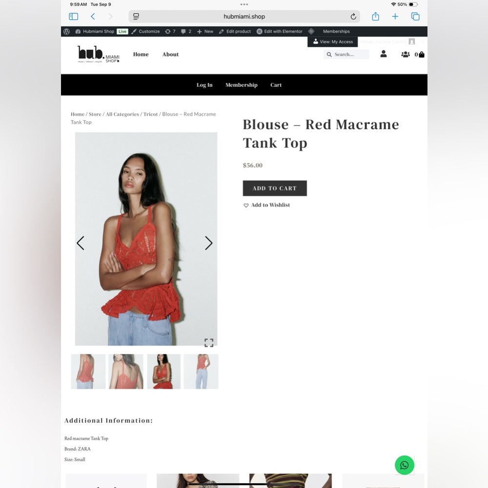 Zara Vibrant Red Macrame Tank Top